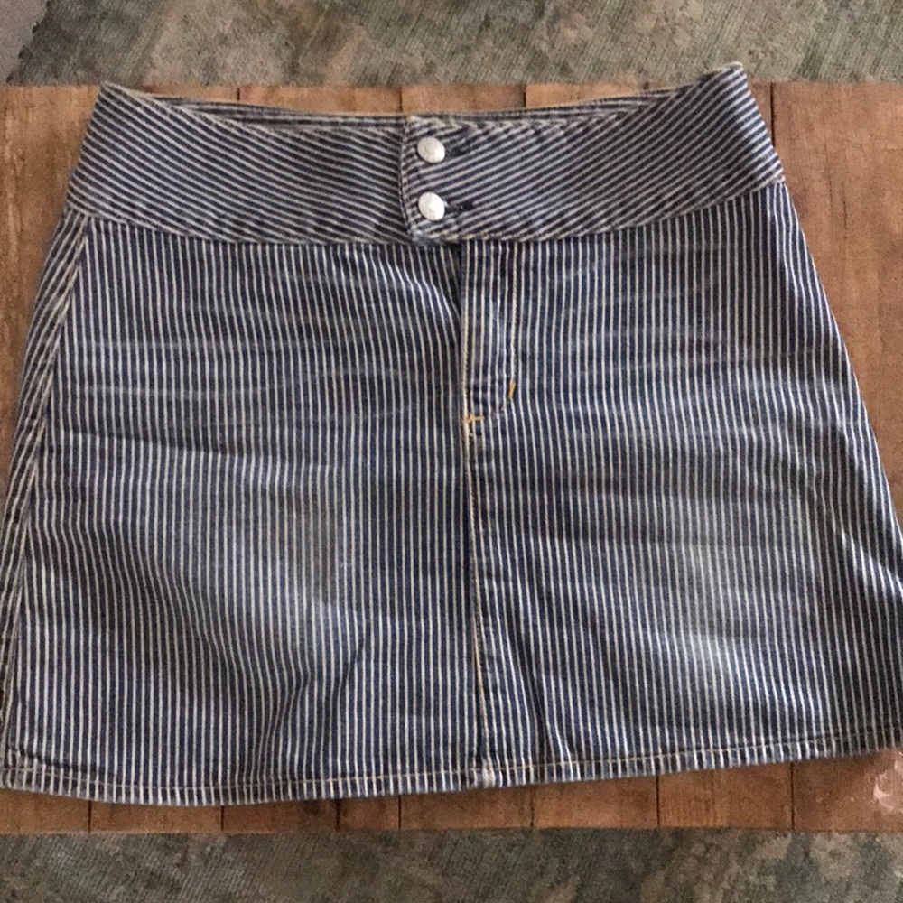 Striped jean skirt